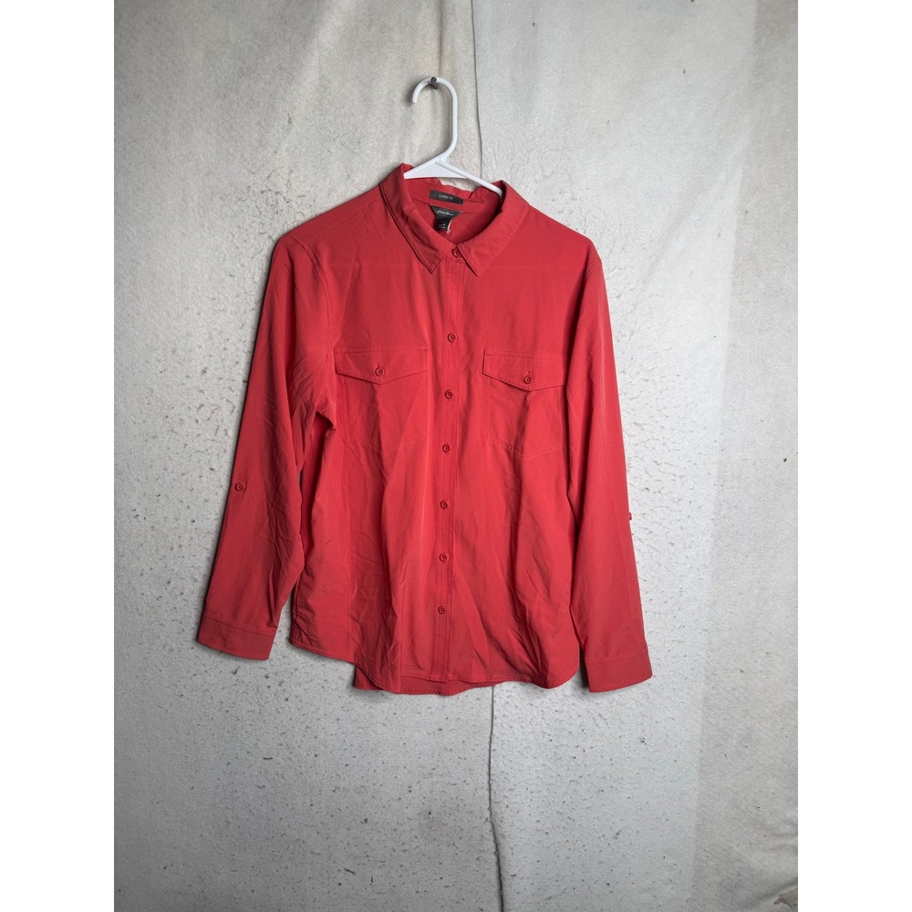 Eddie Bauer Departure Shirt Red Long Sleeve Button Up Classic Fit 1699065 Mens M